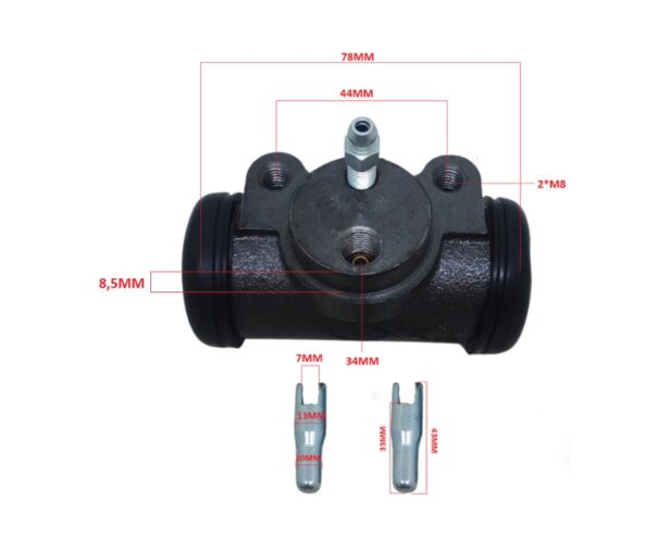 CILINDRO DE FREIO DA RODA EMPILHADEIRA HYSTER 40-70FT – YALE VX – CLARK C25/C30L – NISSAN L01/L02/1F1/1F2 – MITSUBISHI FG20-30