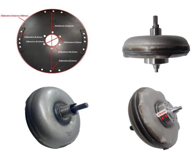 CONVERSOR TRANSMISSAO YQX25/30 C/ PLACA RESSALTO 29MM EMPILHADEIRA HELI 1,0-3,5T-TCM FG/D20-30Z5/Z8/N5/T6/T3C