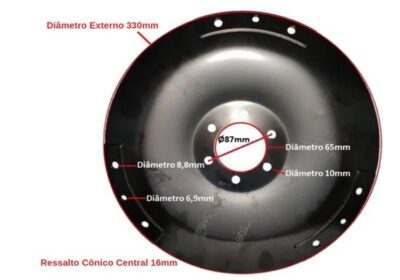 PLACA DO CONVERSOR ABAULADA 65X330 TRANSMISSAO YQX25/30 MOTOR XINCHAI EMPILHADEIRA HELI/GOODSENSE/TCM T3 2,0-3,5T