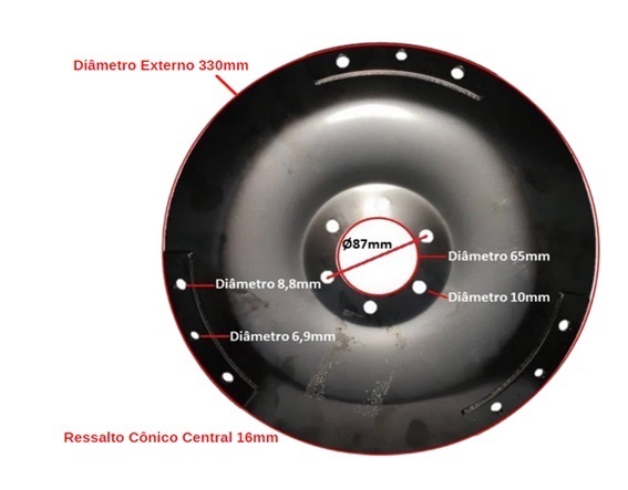 PLACA DO CONVERSOR ABAULADA 65X330 TRANSMISSAO YQX25/30 MOTOR XINCHAI EMPILHADEIRA HELI/GOODSENSE/TCM T3 2,0-3,5T