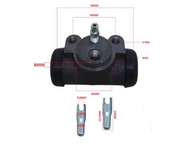 CILINDRO DE FREIO DA RODA EMPILHADEIRA 3,0-3,5T CHINESA – KOMATSU FG/D20-30 – MITSUBISHI FG/D20-30 – TCM 3,0 T6/T7/N5/C6